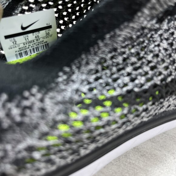 Nike Free RN Flyknit 2018 Running Shoes - Men's Size 12 - Oreo Black White - Picture 10 of 10